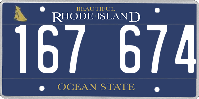 RI license plate 167674