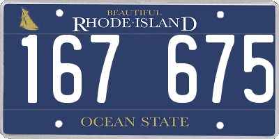 RI license plate 167675