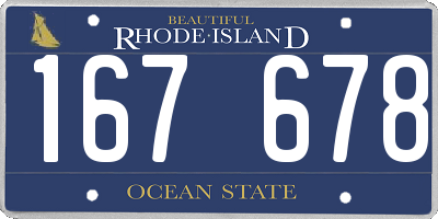 RI license plate 167678