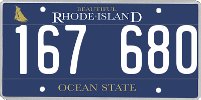 RI license plate 167680