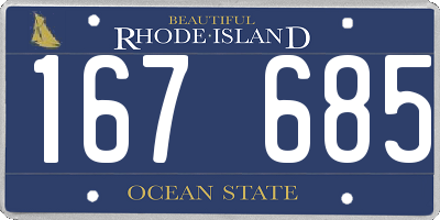 RI license plate 167685