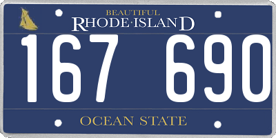 RI license plate 167690