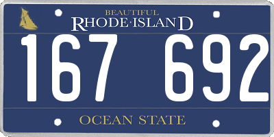 RI license plate 167692