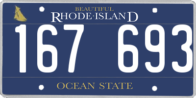 RI license plate 167693