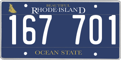 RI license plate 167701