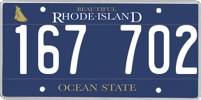 RI license plate 167702