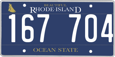 RI license plate 167704