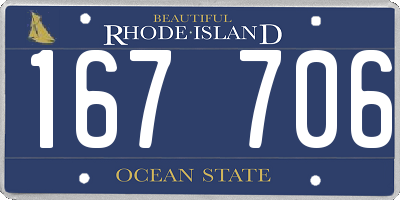 RI license plate 167706
