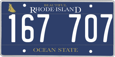 RI license plate 167707