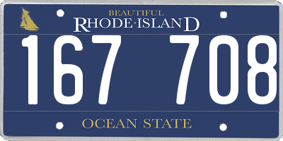 RI license plate 167708