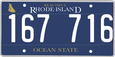 RI license plate 167716