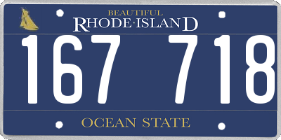 RI license plate 167718