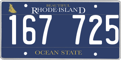 RI license plate 167725