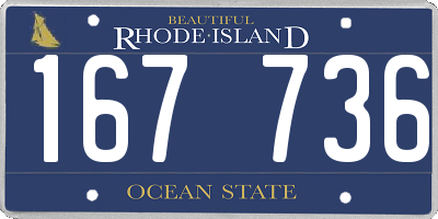 RI license plate 167736