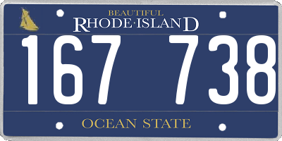 RI license plate 167738