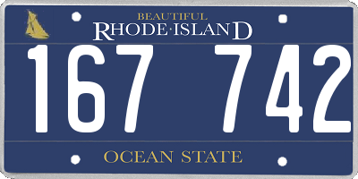 RI license plate 167742