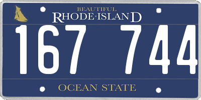 RI license plate 167744