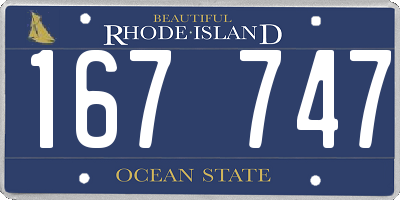 RI license plate 167747