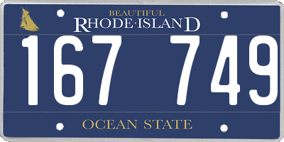 RI license plate 167749