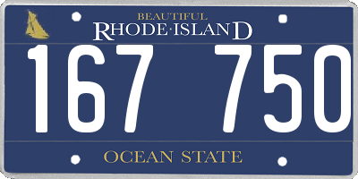 RI license plate 167750