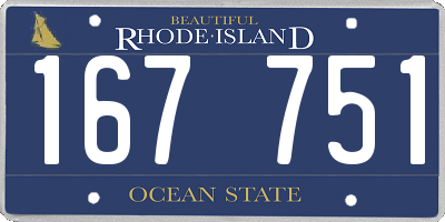 RI license plate 167751