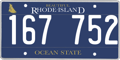 RI license plate 167752