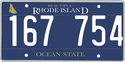 RI license plate 167754