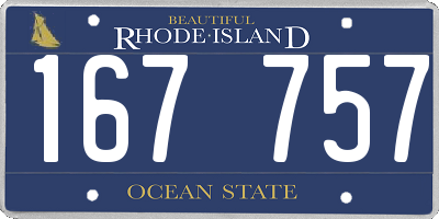 RI license plate 167757