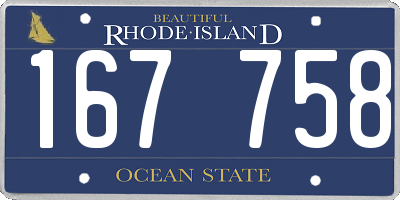 RI license plate 167758