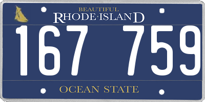 RI license plate 167759
