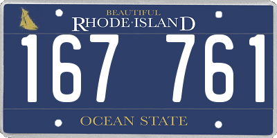 RI license plate 167761