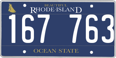 RI license plate 167763