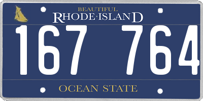 RI license plate 167764