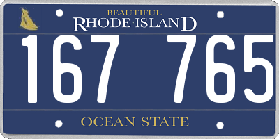RI license plate 167765