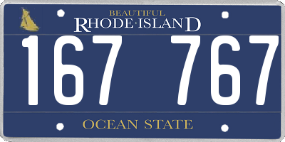 RI license plate 167767