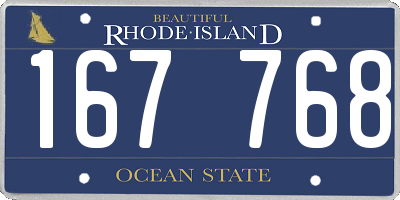 RI license plate 167768