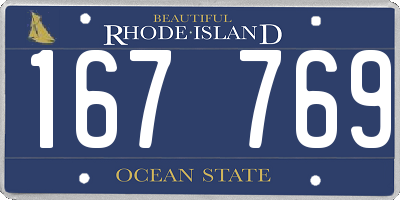 RI license plate 167769