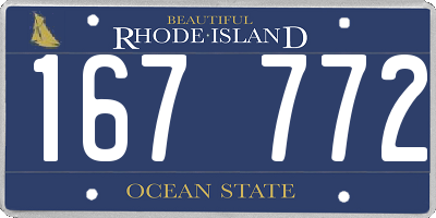 RI license plate 167772