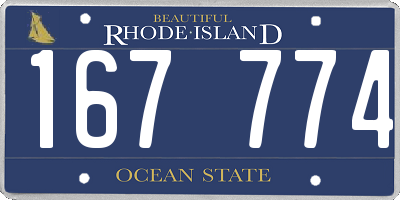 RI license plate 167774