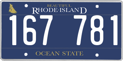 RI license plate 167781
