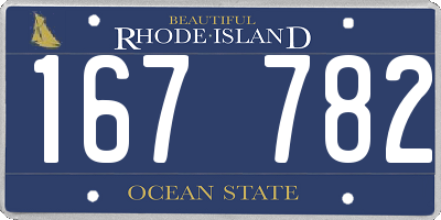 RI license plate 167782