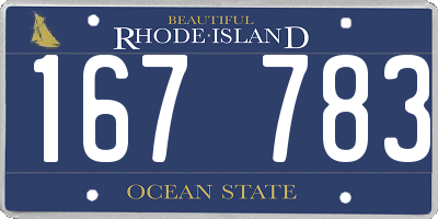RI license plate 167783
