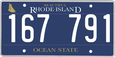 RI license plate 167791