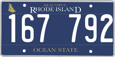 RI license plate 167792