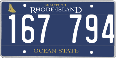 RI license plate 167794