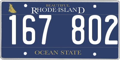 RI license plate 167802