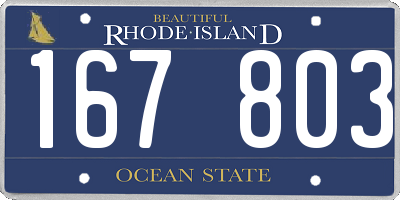 RI license plate 167803