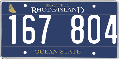 RI license plate 167804