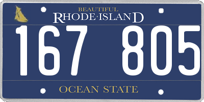 RI license plate 167805
