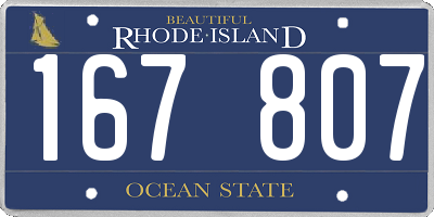 RI license plate 167807